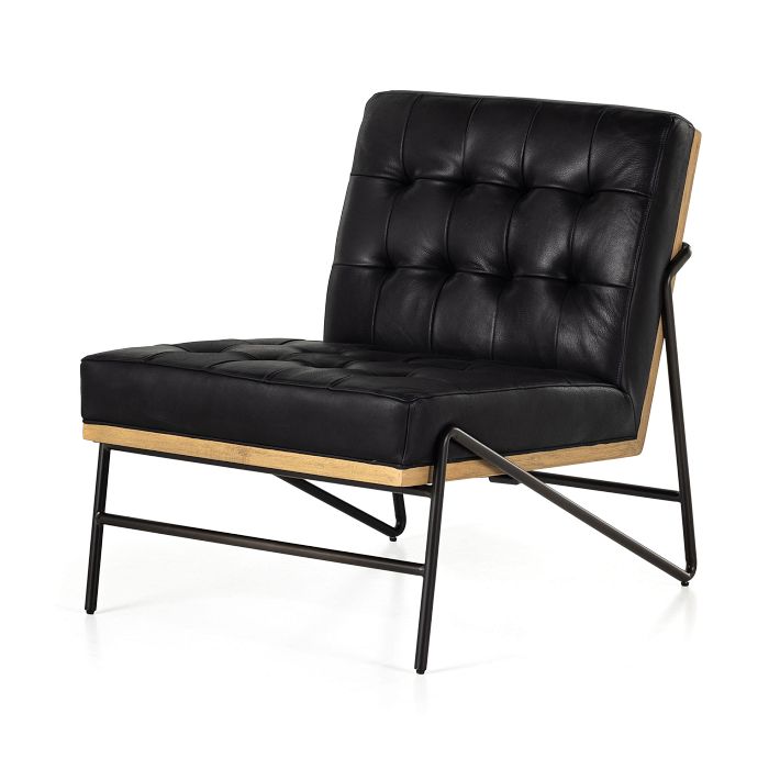 Angled Legs Leather Chair West Elm