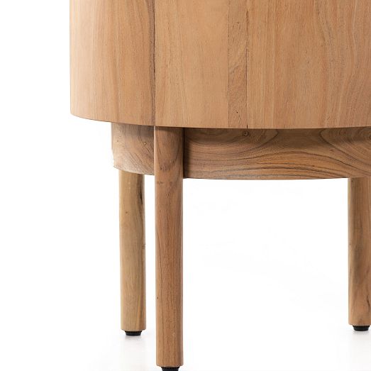 Wood Drum Side Table (22") West Elm
