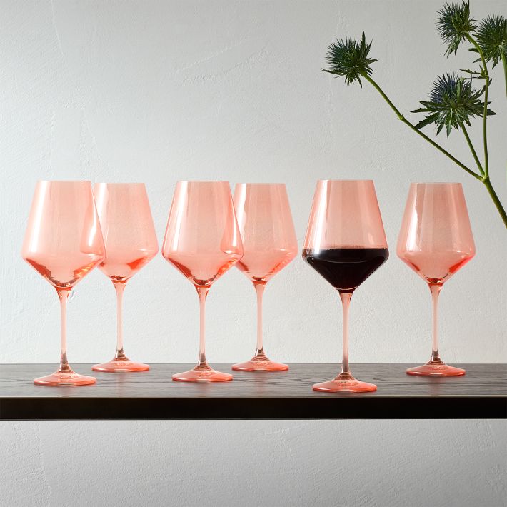 Estelle Colored Glass Stemmed Wine Glass (Set of 6) West Elm