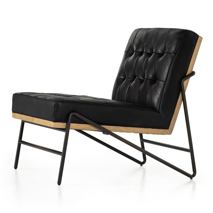 Angled Legs Leather Chair West Elm