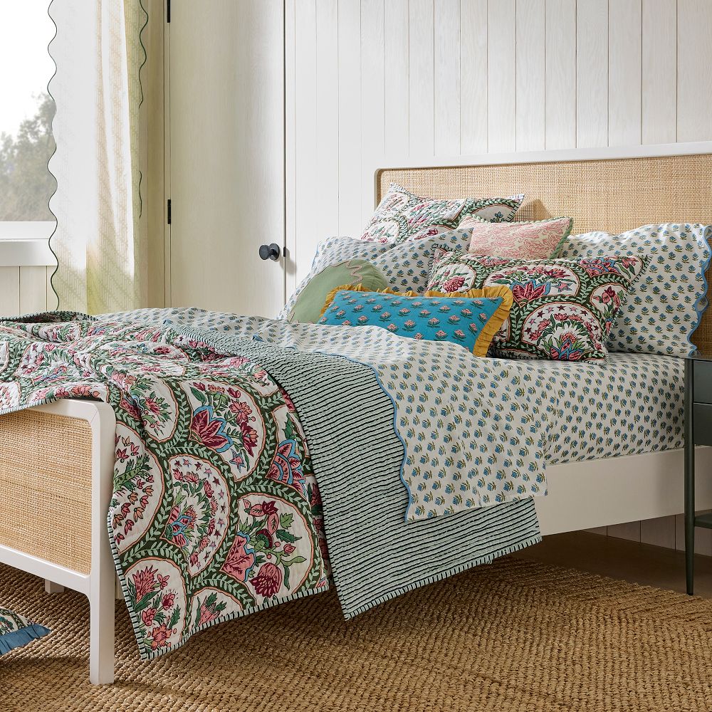 RHODE Batik Scallop Edge Curtains (Set of 2) West Elm