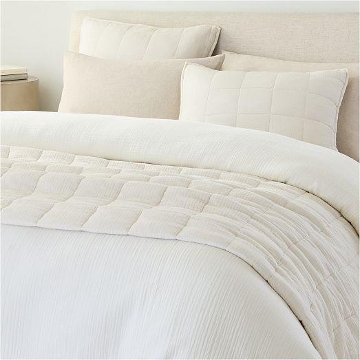 Dreamy Gauze Cotton Stitch Quilt & Shams | West Elm