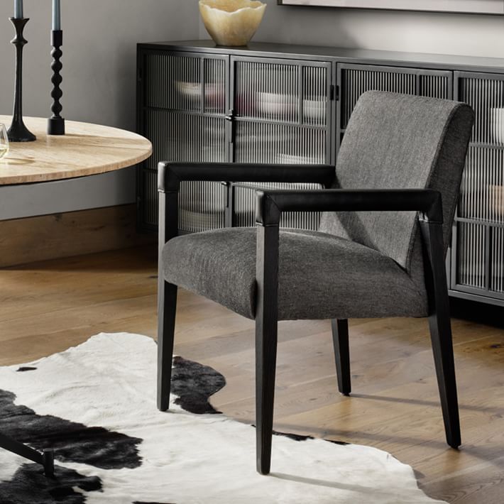 Oak & Leather Dining Chair | West Elm