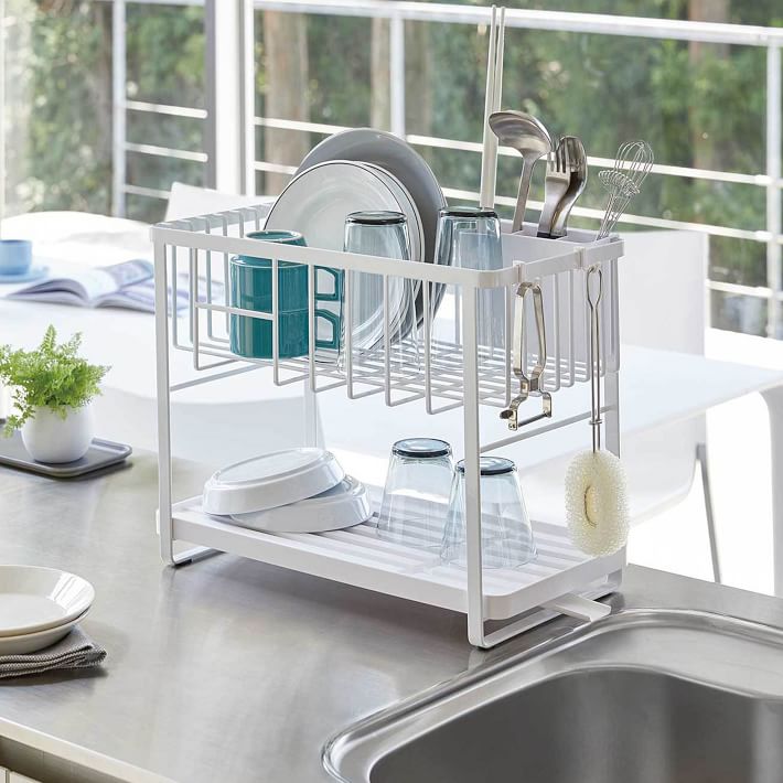 Yamazaki Tower 2-Level Dish Drainer | West Elm