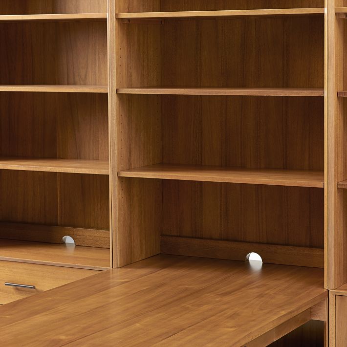 MidCentury Peninsula Desk w/ Open Hutches (105") West Elm