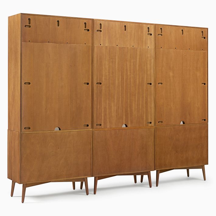 MidCentury Peninsula Desk w/ Open Hutches (105") West Elm