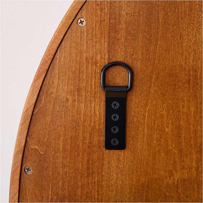 Eucalyptus Wood Frame Ledge Round Wall Mirror 30" West Elm