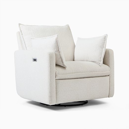 Paxton Pillow Manual & Power Swivel Glider Recliner West Elm