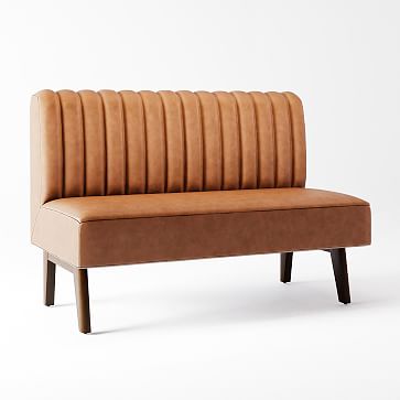 Novak Vegan Leather Banquette - Vertical Channel Tufting | West Elm