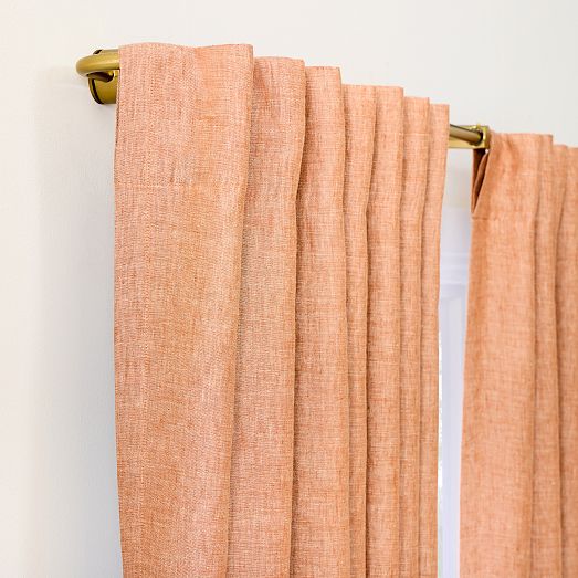 European Flax Linen Melange Curtain Terracotta West Elm