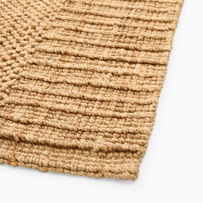 Jute Boucle Stripe Border Rug West Elm