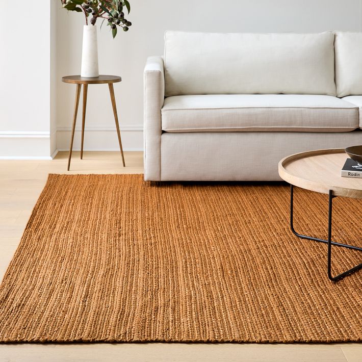 Textured Stripe Jute Rug West Elm