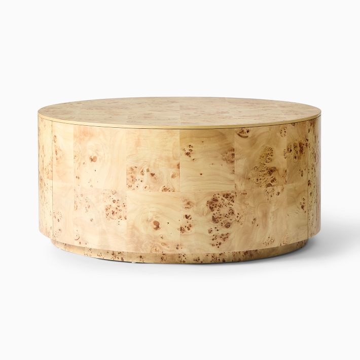 Volume Round Drum Coffee Table 36 Burl West Elm 