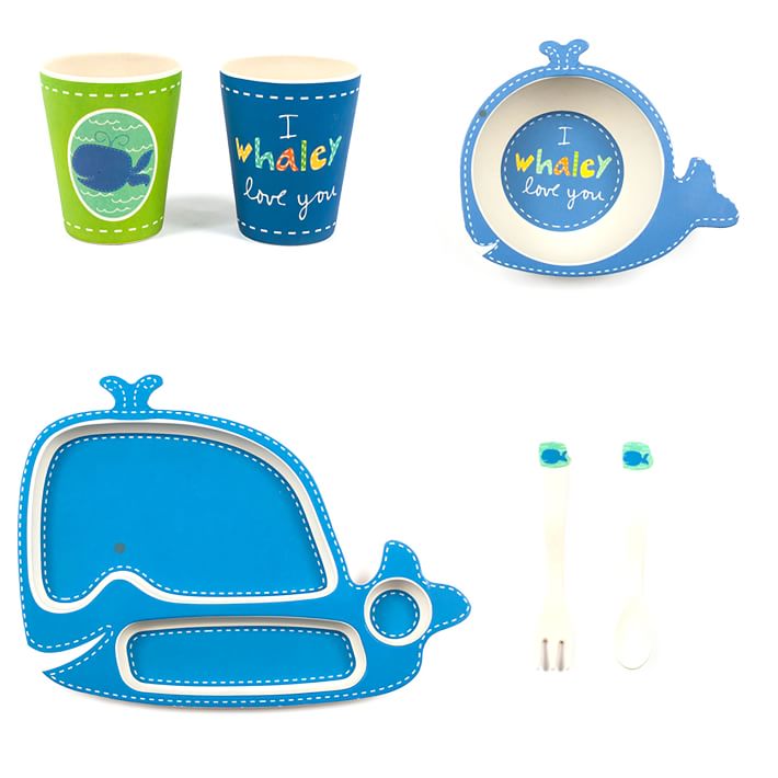Bamboozle Kids Dinnerware Set Wally the Whale West Elm