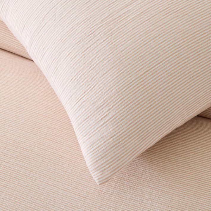 Dreamy Gauze Cotton Pinstripe Duvet Cover & Shams West Elm