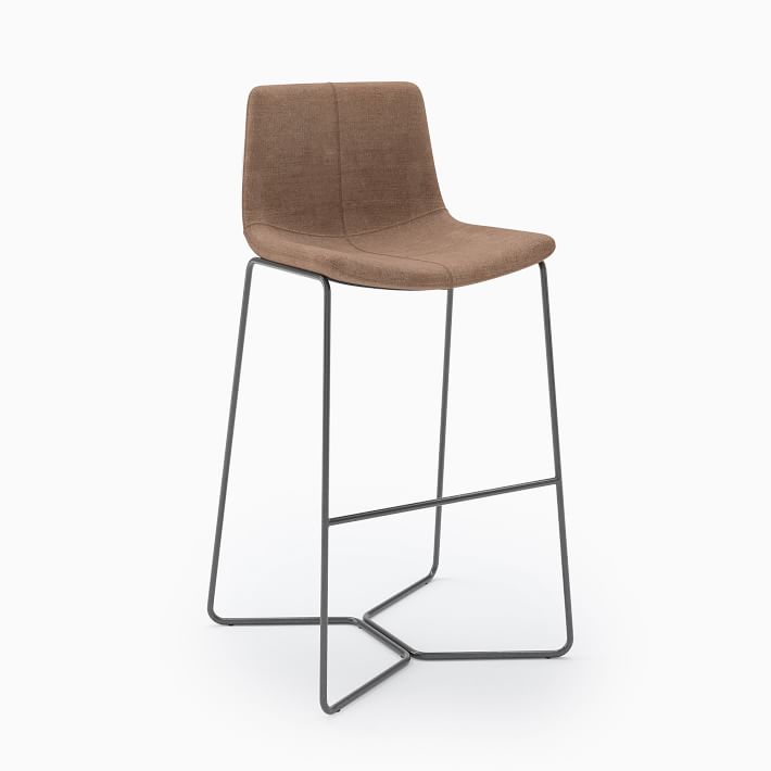 West elm slope leather best sale bar stool