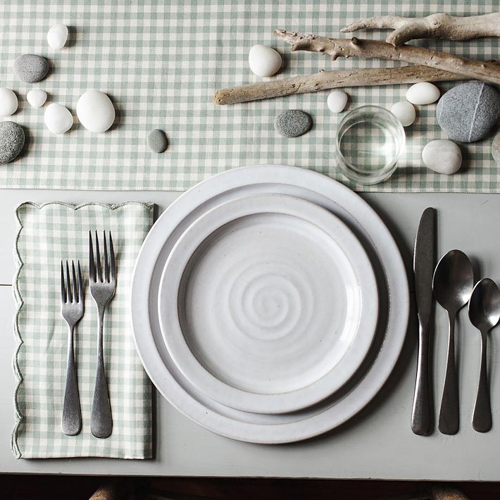 Farmhouse Pottery Petite Gingham Scalloped Napkins | West Elm