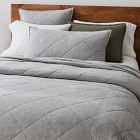 Organic Flannel Herringbone Coverlet & Shams | West Elm