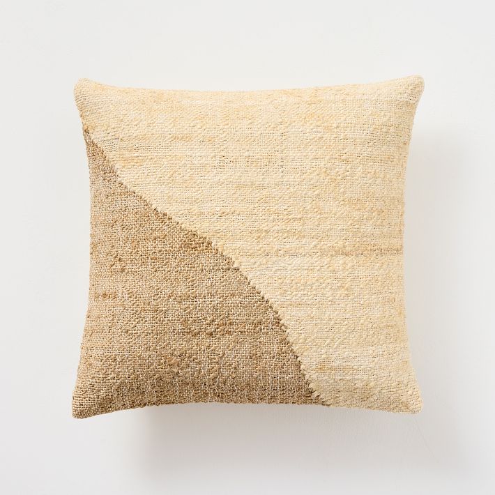 Colorblock Jute Pillow Cover West Elm