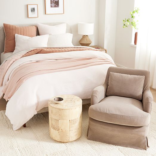 Dreamy Gauze Cotton Pinstripe Duvet Cover & Shams West Elm