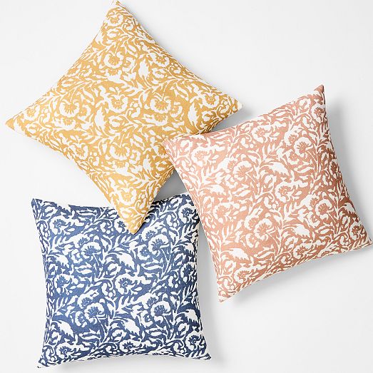 Batik Floral Pillow Cover | West Elm