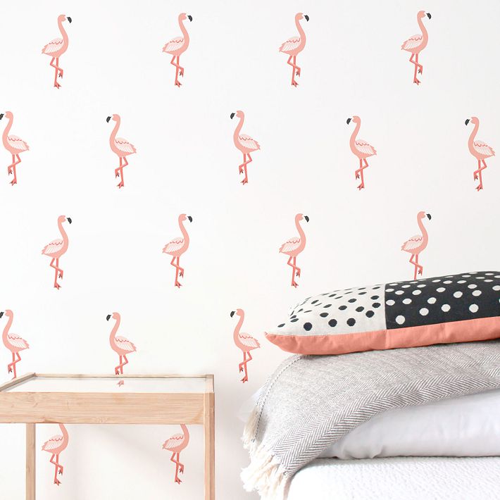 Mej Mej Flamingo Toss Peel & Stick Wall Decals | West Elm