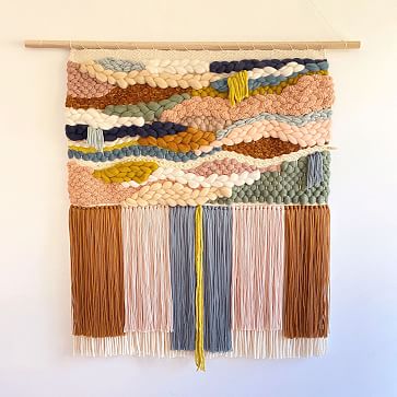 abstract macrame wall hanging