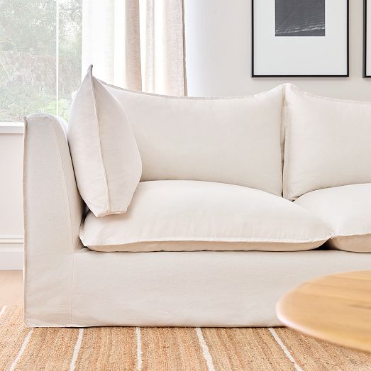 Bleecker DownFilled Slipcover 3Piece LShaped Sectional (120.5