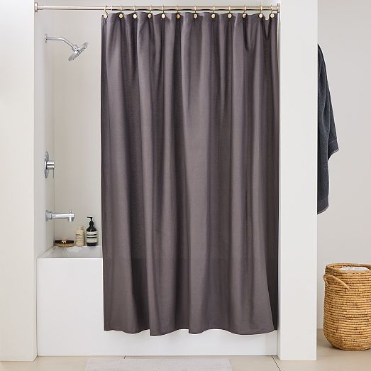 Solid Canvas Shower Curtain West Elm