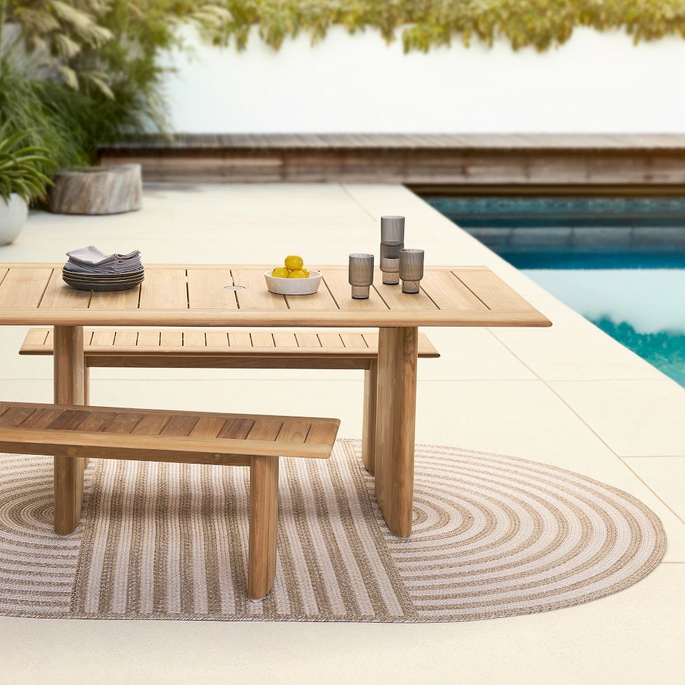 Striped Oblong Indoor/Outdoor Rug | West Elm