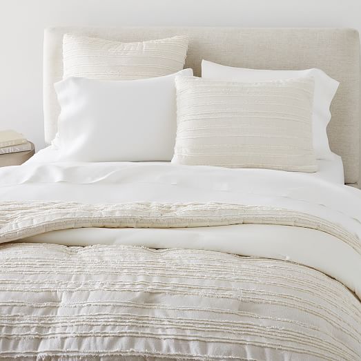 Frayed Edge Stripe Quilt & Shams | West Elm