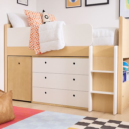 Ziggy Low Loft Bed w/ Desk & Dresser | West Elm