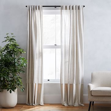 European Flax Linen & Luster Velvet Curtain | West Elm