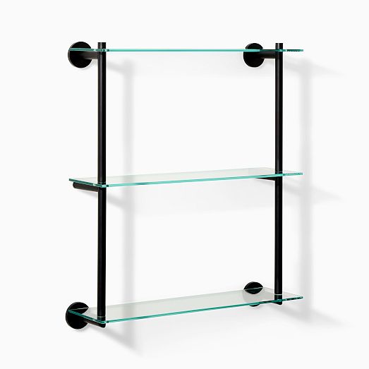 Modern Overhang Triple Glass Bathroom Shelf West Elm