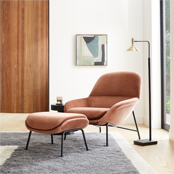 Fillmore MidCentury Chair & Ottoman Set West Elm