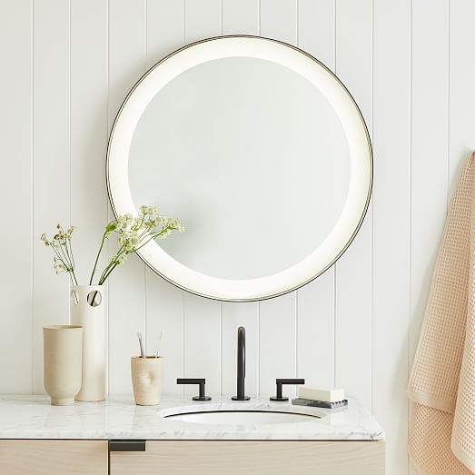 Curved Light Up Vanity Mirror 28" West Elm