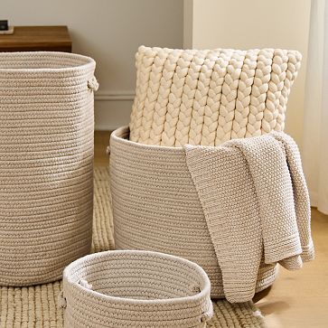 Indoor/Outdoor Woven Baskets | West Elm