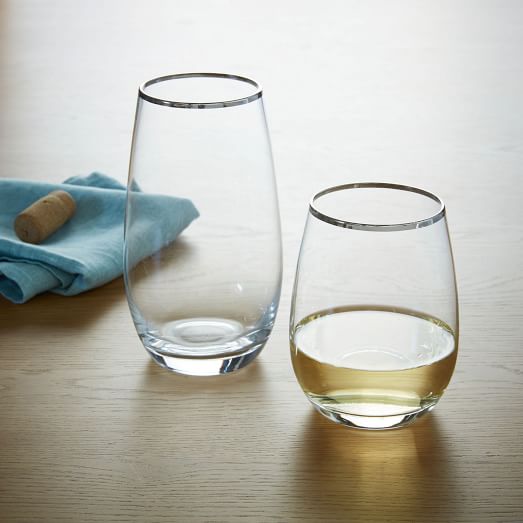 Platinum Rimmed Wine Glasses West Elm