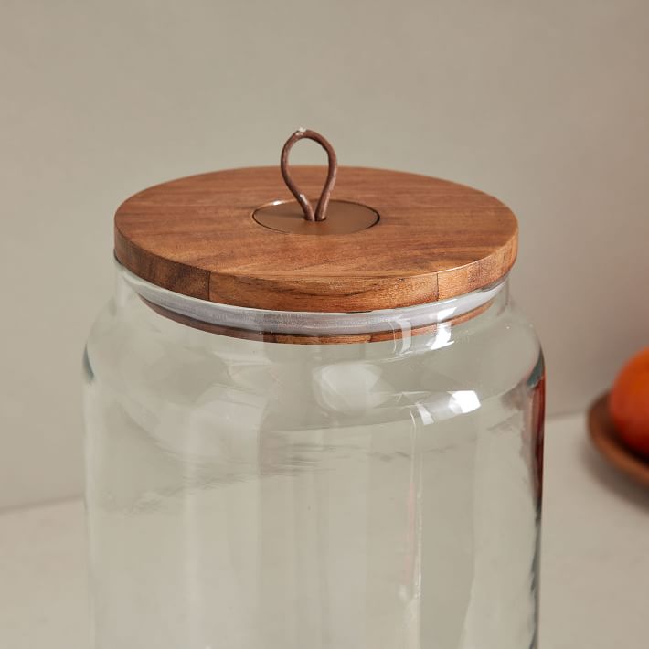 Wood Top Glass Kitchen Canisters West Elm