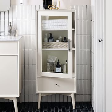 Mid-Century Bathroom Pharmacy Cabinet - White | West Elm