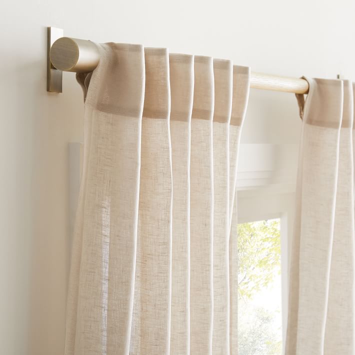 Sheer European Flax Linen Curtain Natural Flax West Elm