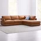 Haven Leather 2-Piece Bumper Chaise Sectional (108