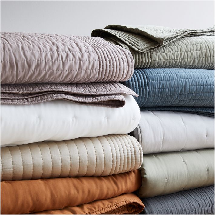 Silky TENCEL™ Crescent Stitch Quilt & Shams West Elm