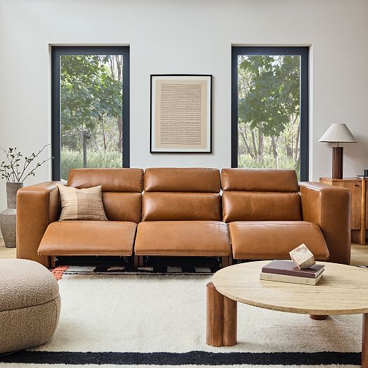 Build Your Own - Leo Motion Reclining Leather Sectional | West Elm