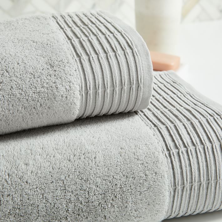 Organic Pleated Edge Hydrocotton QuickDrying Towels West Elm