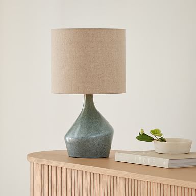 west elm blue lamp