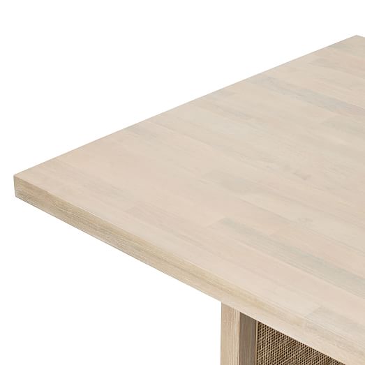 Yvette Woven Rectangle Dining Table (84") | West Elm