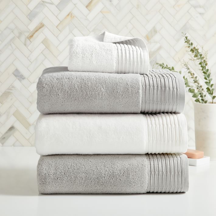 Organic Pleated Edge Hydrocotton QuickDrying Towels West Elm