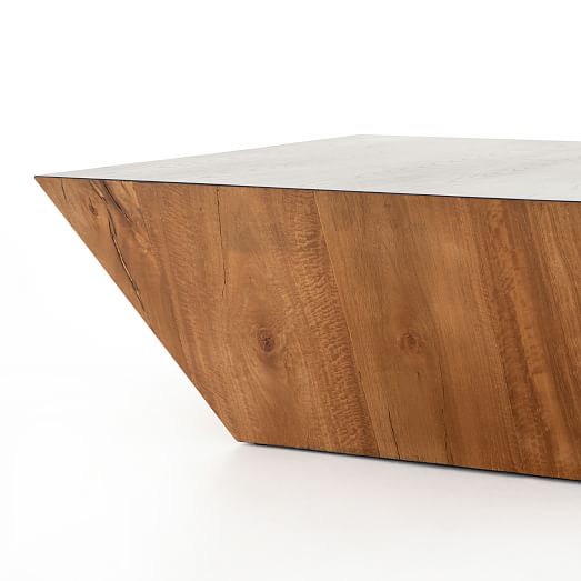 Angled Wood Coffee Table Modern Living Room Furniture West Elm