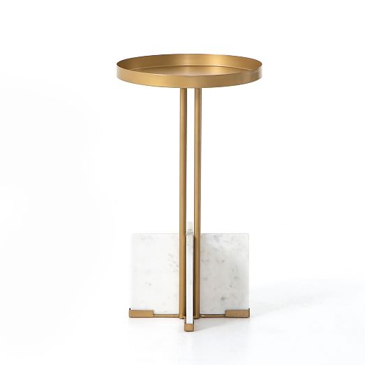 Marble & Brass End Table West Elm